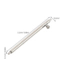 Close-up of stainless steel quick release spring bar from Watch Band Pin Replacement Kit with measurements displayed.