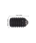 Rock Solid Spring Loaded Ball Plunger Set Screws M4x6 Hex Socket Cup Points 50 Pack Stainless Steel Hardware Kit shown from side, size 1cm x 0.6cm.