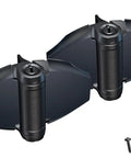 Damn Tough Heavy Duty Gate Hinges With Rock Solid Tension Control For Square Pool Fences Non Stop Swing Black Zinc Coated Steel Pair with screws.