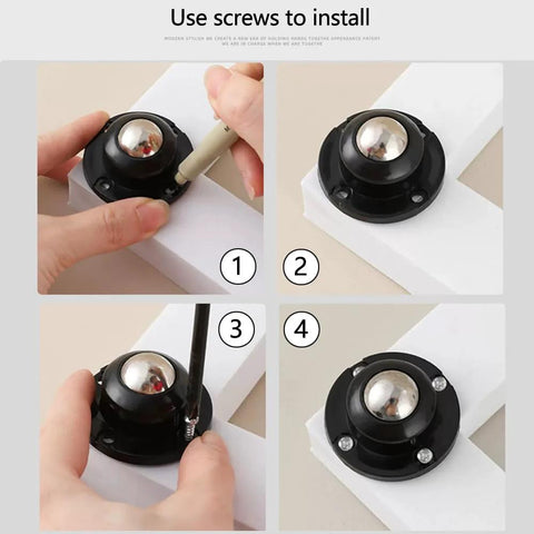 Installing Adhesive Caster Wheels For Furniture Storage Boxes And Trash Cans 1 Inch Low Profile Black 360 Degree Swivel
