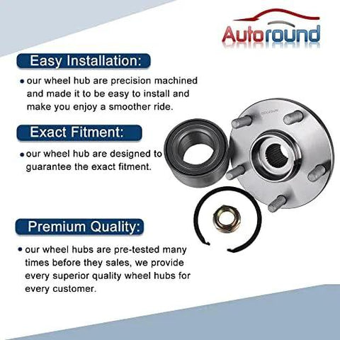Front Wheel Hub Assembly Replacement Fits Toyota Camry 2004 To 2017 Highlander 2005 To 2007 Avalon 2005 To 2013 Solara 5 Lug