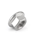 4 Piece M12 X 1.25mm Pitch Serrated Flange Nut Set Hex Lock Nuts Self Locking For Anti Loosening, stainless steel 304, close-up