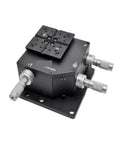 Pro Level Precision Rotary Tilt Table Heavy Duty Aluminum Alloy Angle Platform Dead Nuts Accurate Positioning Stage No Sweat Quick Swap Mount for CNC Milling, featuring a modular design and connection ports.