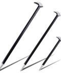 Heavy Duty Rolling Head Indexing Pry Bar Set Three Piece Carbon Steel Kit showing three sizes with adjustable hooks for auto body work.