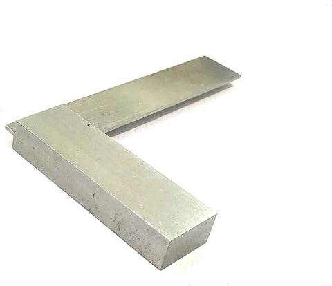Machinist Try Square Set Of Four Sizes For Woodworking And Metalworking DIY Right Angle Measuring Tool, durable steel, close-up view.