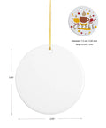 Bulk Pack Of 12 Sublimation Ceramic Ornaments 2.83 Inch Round White Gloss Finish Blank Hanging Ornaments