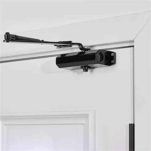Beefy Hydraulic Door Closer 25Kg To 80Kg, Adjustable Speed, Ultra Quiet Soft Close, durable steel on white door