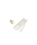 WDONAY metal turn-lock clasp plates; front view of rectangular purse closures, silver-tone, 2 pcs.