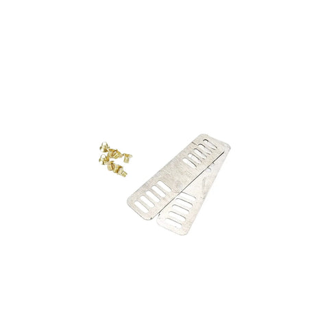 WDONAY metal turn-lock clasp plates; front view of rectangular purse closures, silver-tone, 2 pcs.