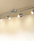 All In One LED Track Lighting Kit With 4 GU10 Bulbs Included Flush Mount Ceiling Spot Lights Flexible Swing Arm Heads Warm 3000K