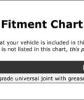 Heavy Duty Rear Shaft Universal Joint For Dodge Ram 1500 Van Years 95 To 01 Top Tier Swap Out Replacement Part For Smooth Driving And Rock Solid Performance On The Road Or Off It fitment chart, 1.127-inch cap