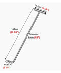 Beefy Steel Manhole Cover Hook With Smart Leverage For Hassle Free Septic Tank Removal And Rust Proof Finish That Slays Heavy Labor And Keeps Your Crew Rolling Smooth Everyday, shown with dimensions.