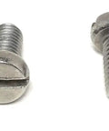M5 X 10mm Stainless Steel Slotted Cheese Head Machine Screws Din 84 A2 70 Grade with flat tops for easy use.
