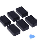Kick Ass Heavy Duty Abs Plastic Project Enclosures Small Electrical Junction Cases With Opening Tool Moisture Proof Diy Electronics Power Housing Box Set Of Six Black Compact Build displayed with a blue opening tool.