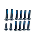 Professional Grade Black Bottom Case Screws For Asus Tuf Gaming A15 F15 Fa507 Fx507 Notebook Assembly Kit in black steel with blue polymer layer.
