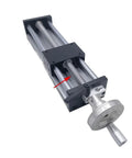 Aluminum Alloy Linear Rail Guide Workbench With Manual Slide And Ball Screw For Cnc Diy Projects. Features hand wheel and ball screw.