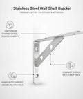 Stainless Steel Wall Shelf Bracket L Shape Heavy Duty Support For Kitchen Bath And Garage Storage Built To Last Mounting