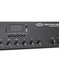 Front view of 60W 7 Channel Bluetooth Mixer Amplifier With USB TF Card Remote Control XLR And 1/4 TS And RCA Inputs 70V 100V.