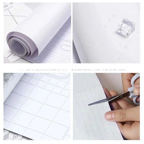 Peel And Stick White Glitter Wallpaper Self Adhesive Removable Water Resistant Cover For Countertops Cabinets And Furniture Easy Install No Residue Kitchen Vinyl Film 23.6in roll showing cutting and waterproof features.