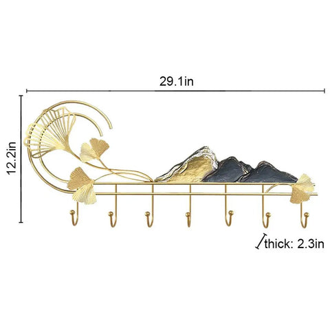 Heavy Duty Wall Mounted Coat Rack Featuring Slick Rust Proof Hooks Behind Doors Prime Entryway Must Have No Hassle Setup Strong Load Capacity, 29.1x12.2in size.