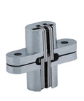 Front view of 2 Pack 180 Degree Swing Door Hinges Invisible Concealed Cross Hinges for Cabinets and Folding Tables Casement Style 13x45mm