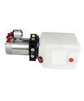 24V Hydraulic Power Unit Pack For All Electric Stacker Truck Pumping Station Equipment High Performance Motorized Pressure System side view with motor and tank.