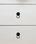 Vintage Style Drawer Pulls Set Of 4 Retro Flower Cabinet Handles 36mm Black Antique Dresser Hardware shown on white drawers