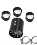 2.5 Inch Car Air Intake Turbonator With Dual Fan Turbine Delivers Serious Horsepower Boost And Gas Saver Performance Quick And Easy Install Improves Airflow Throttle Response And Overall Engine Efficiency Black Finish