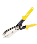Five Cutter Heavy Duty Gutter Crimper Tool For 24 To 28 Gauge Ductwork And Venting, 10.43 Inch carbon steel with yellow handles.