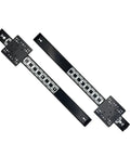 Professional Grade Rock Solid Heavy Duty 3 Fold Side Mounted Ball Bearing Drawer Slides With Full Extension Silent Smooth Gliding Action For Home Cabinetry Projects 350Mm close-up view of black drawer slide with mounting brackets