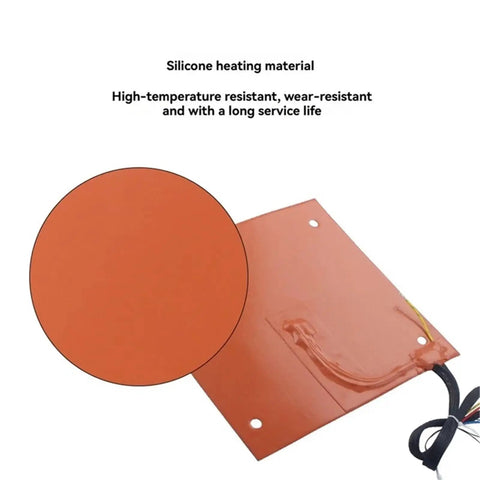 K2 Plus Heated Print Bed Silicone Heating Pad For 3D Printer Hot Bed Replacement And Upgrades Premium Flexible Silicone Heat Pad For Faster Even Bed Heating And Reliable Prints, round and square pads