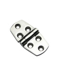 Stainless steel door hinge, 180° opening, solid cast with chrome finish and four mounting holes