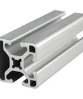 Tri Slotted 1.5 Inch By 1.5 Inch Aluminum Extrusion, 15 Series, Smooth Light Profile, 6063-T6 Aluminum, Clear Anodized Finish, 80 20 Compatible, 48 Inch Length, Ideal For Linear Rails, Framing, CNC Guides, And DIY Projects, shown in cross-section