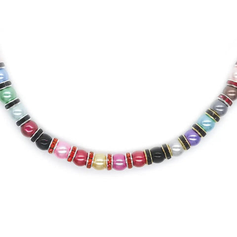 Necklace made with 200 Pcs Glass Pearl Beads Assorted Colors Satin Luster Round Czech Glass Beads for DIY Jewelry Making and Bracelet Crafting