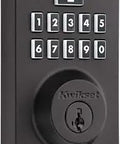 Keyless Entry SmartCode Electronic Deadbolt With Z-Wave Plus And SmartKey Security Matte Black Contemporary Square Design, 10 Digit Backlit Keypad, One Touch Lock, BHMA Grade 2, 30 User Codes Plus Master Code For Exterior Doors.