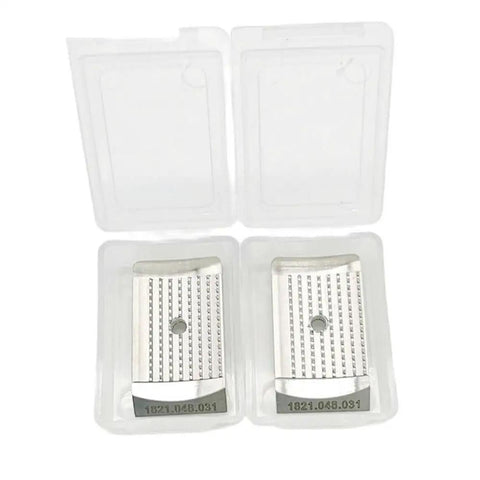 Signode BXT3 19 Battery Strapping Tool Gripper And Toothed Plate OEM Replacement 1821.048.031 Keeps Straps From Slipping And Locks In Tight For Reliable No Fluff Performance., OEM metal gripper plates in clear plastic cases