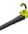 Heavy Duty Cordless Leaf Blower With Jet Fan Tech And Forty Volt Setup Sending Out One Fifty Five MPH Winds As It Eats Through Leaves Mud And Branches Way Faster Than Some Dude Would Expect From Cordless Gear, showing sleek black and green design.