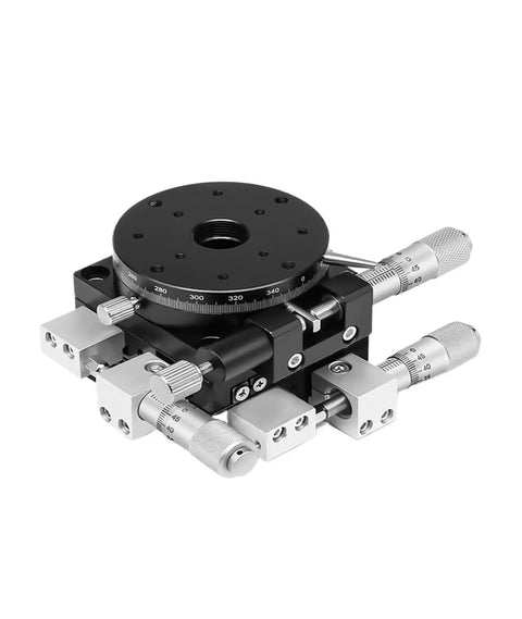 Micro Adjustment Pro Grade Optical Slide Rotary Stage for Precision Alignment and Fine Dispensing with rotary platform visible