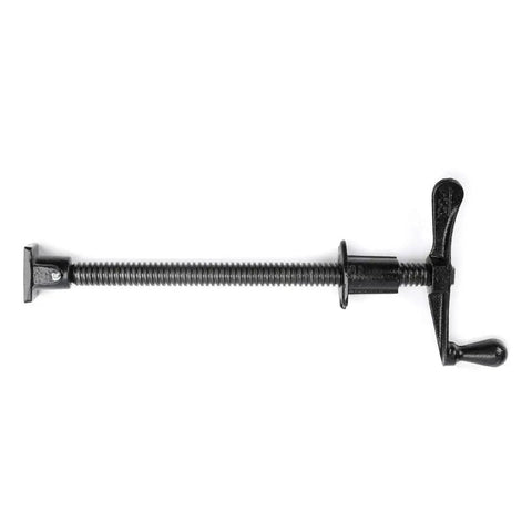 Beefy Heavy Duty 12 Inch Press Screw With Acme Thread And Crank Handle Steel Construction In Black Baked Enamel Removable Swivel Base
