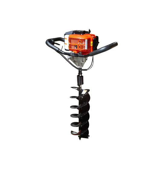 52cc Gas Powered Earth Auger Combo With Double Spiral Drill Bit To Help You Dig Fast And Easy Through Hard Clay And Tough Soils EPA Compliant