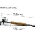 Side view of 7 in 1 Beekeeping Tool With Wooden Handle The Ultimate Go To Bee Hive Scraper J Hook Frame Lifter And More For Pros Built Tough