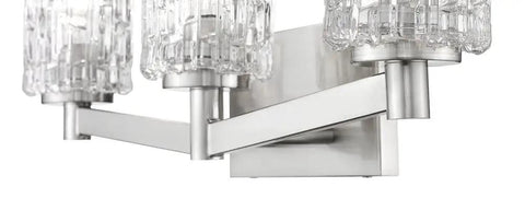 Three Light Vanity Fixture With Crystal Glass Shades Transitional Contemporary Bathroom Light Model 1931-3V-CH