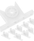 White Ball Catch Door Hardware Kit For Cabinets And Cupboards 10 Sets Dual Wheel Design ABS Material