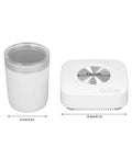 Compact Electric Cup Cooler And Warmer With Triple Temp Settings includes 450ml mug beside the thermal heater for beverages.