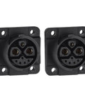 Heavy Duty Two Pack M23 8 Pin Power Connector 50A 500V IP67 Waterproof Male And Female Plug shown from the front.