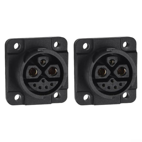 Heavy Duty Two Pack M23 8 Pin Power Connector 50A 500V IP67 Waterproof Male And Female Plug shown from the front.