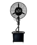 Industrial Mist Spray Fan With Adjustable Height And Three Speed Settings Knocking Out Summer Swelter For Bars And Backyards Heavy Duty Commercial Air Circulator Cooler That Delivers Ice Cold Air front view