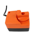 TR230-3 Rotary Actuator Assembly With 2Nm Torque AC230V 3 Point Control shown from the top, featuring robust orange and black casing.