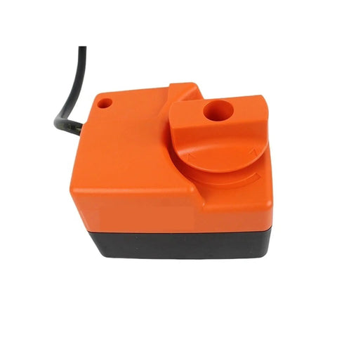TR230-3 Rotary Actuator Assembly With 2Nm Torque AC230V 3 Point Control shown from the top, featuring robust orange and black casing.