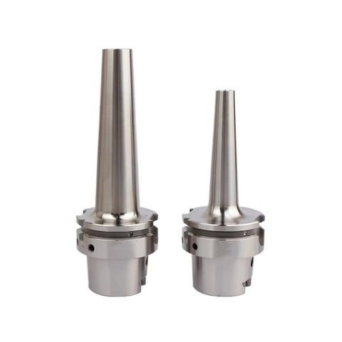 HSK63A CNC Precision Collet DC Chuck Clamping Fixture Perfect For Milling And Grinding Shops Featuring Built Tough Stainless Steel and Rock Solid Shock Absorption, showing two sizes.